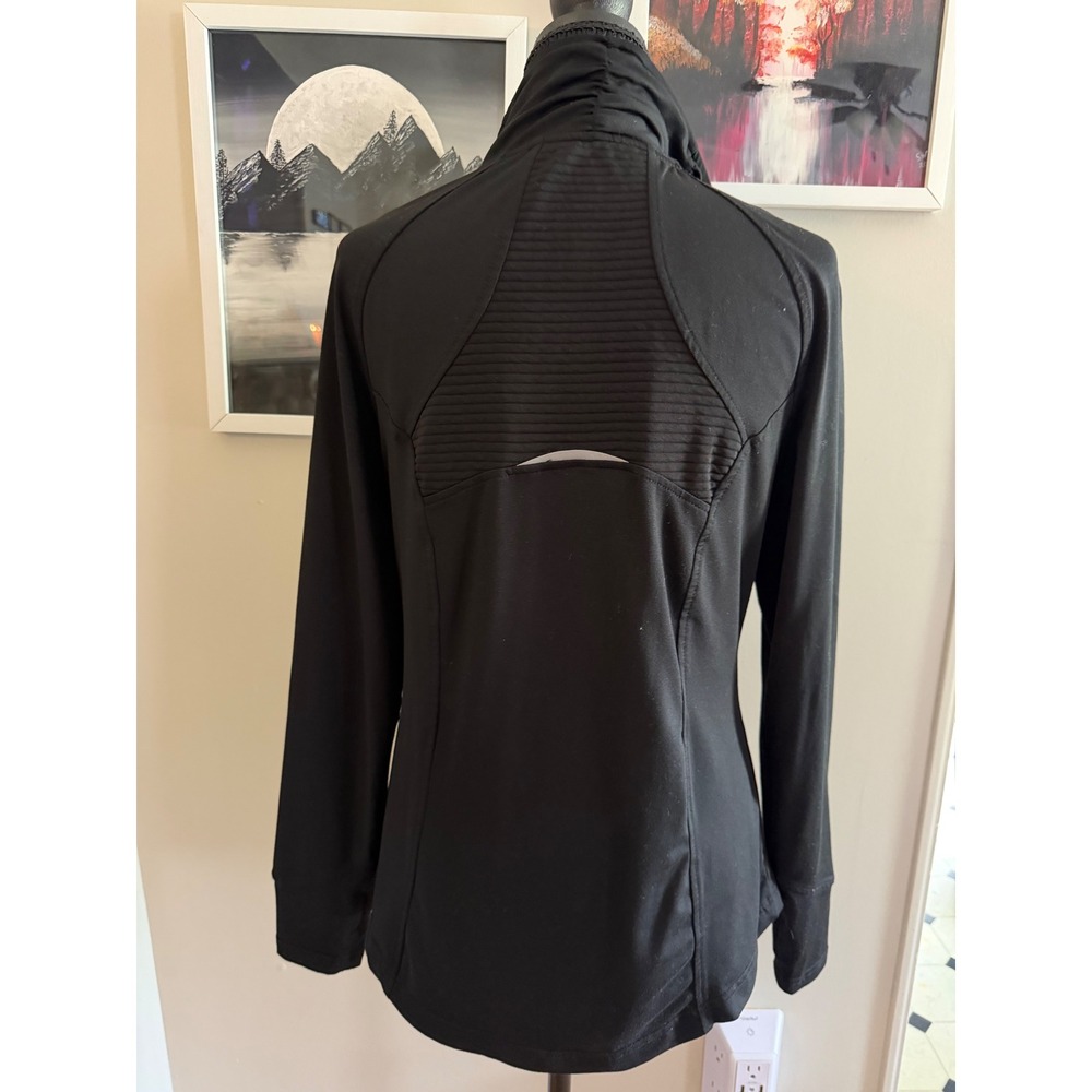 Avia Womens Black Full Zip Ribbed Performance Track Jacket AV37372 Size M - Picture 2 of 3